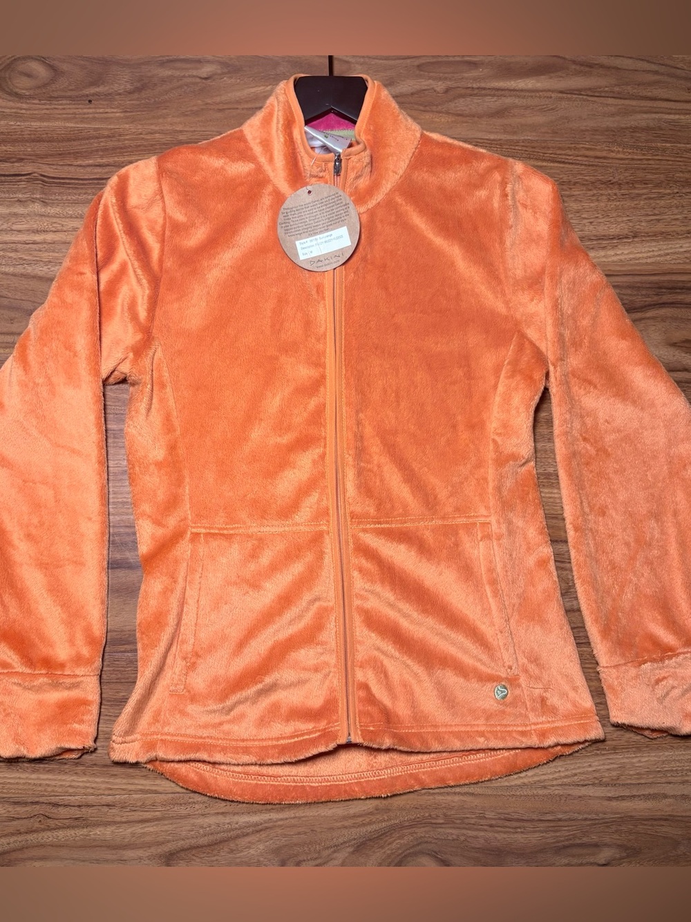 Dakini Fuzzy Wuzzy Fleece Jacket Medium Sun Orange NWT